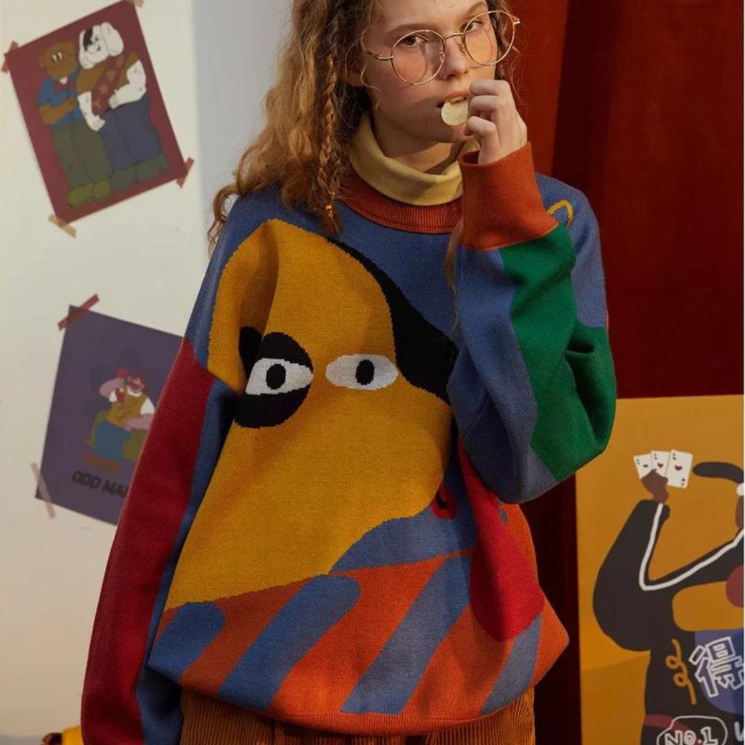 Cassidy - Le pull tricot graphique ludique