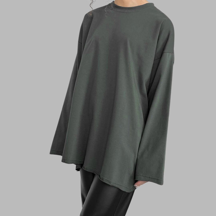 Tara - La robe t-shirt oversize manches longues