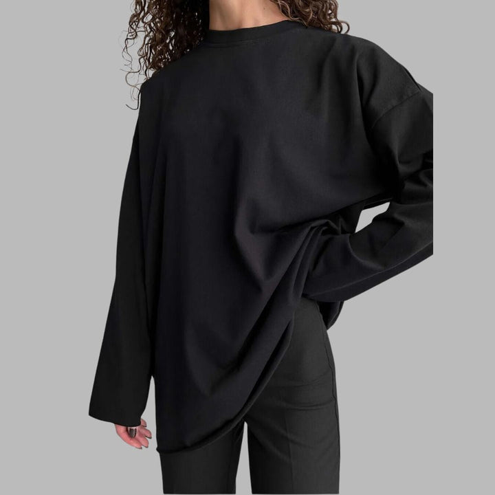 Tara - La robe t-shirt oversize manches longues