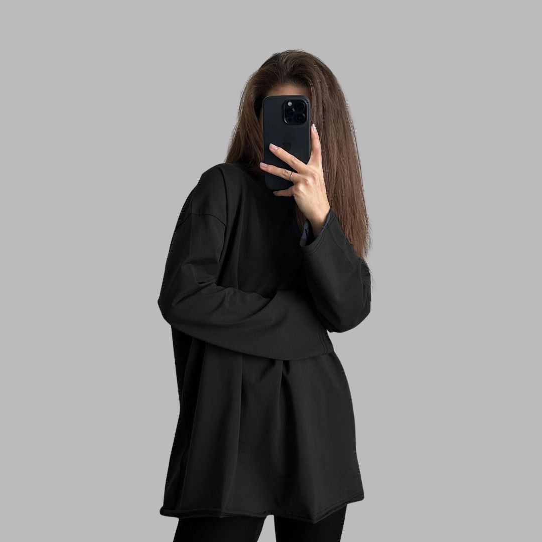 Tara - La robe t-shirt oversize manches longues