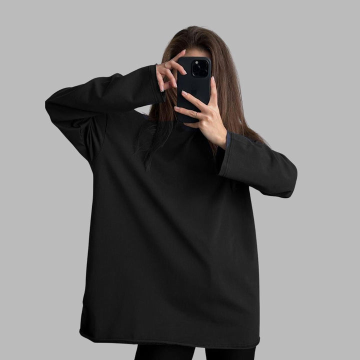 Tara - La robe t-shirt oversize manches longues