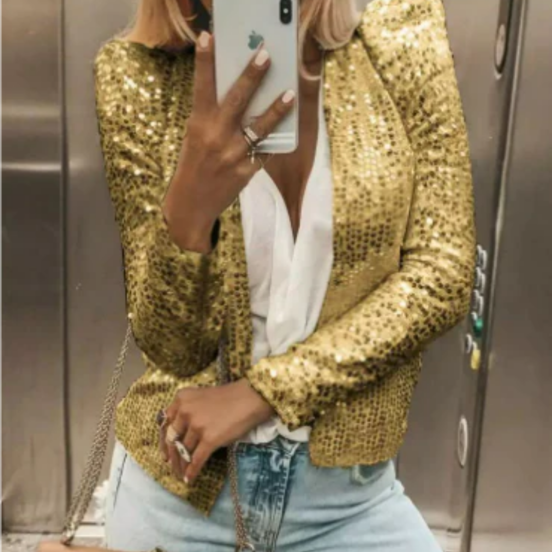 Dora | Blazer à Manches Bouffantes Pour Femmes | Paillettes