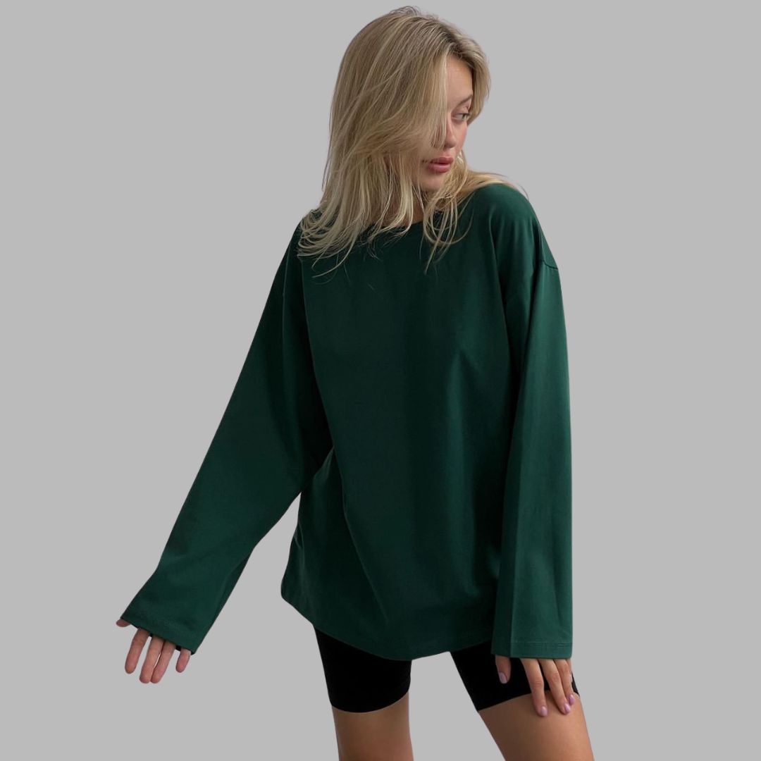 Tara - La robe t-shirt oversize manches longues