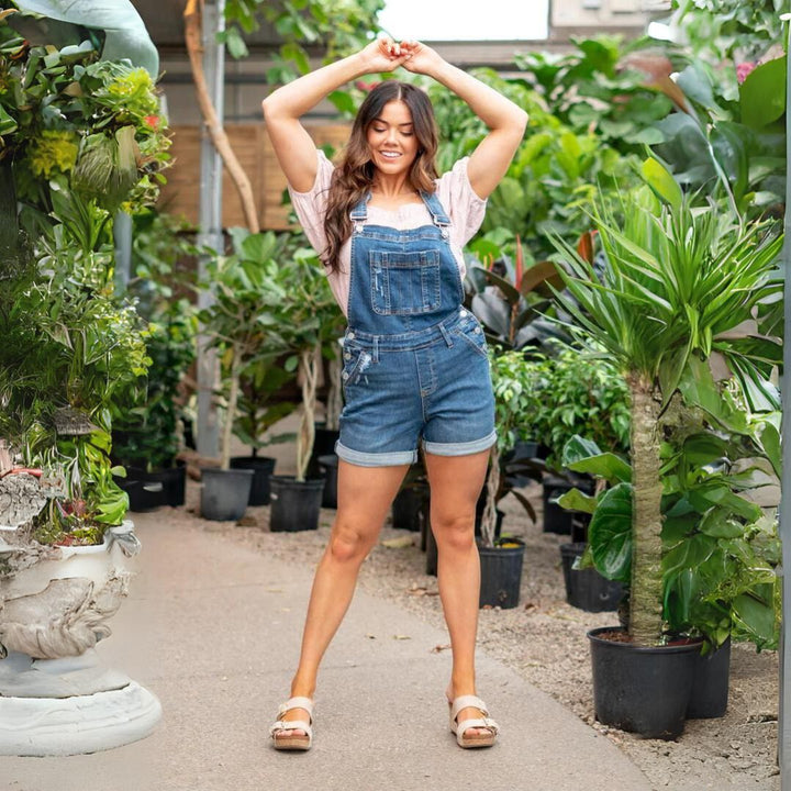 Viviana - combinaison en jean avec short taille haute