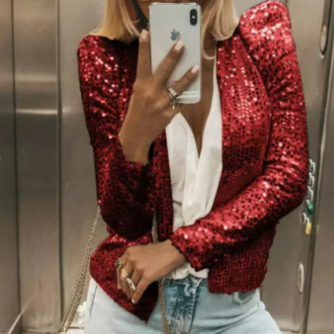 Dora | Blazer à Manches Bouffantes Pour Femmes | Paillettes