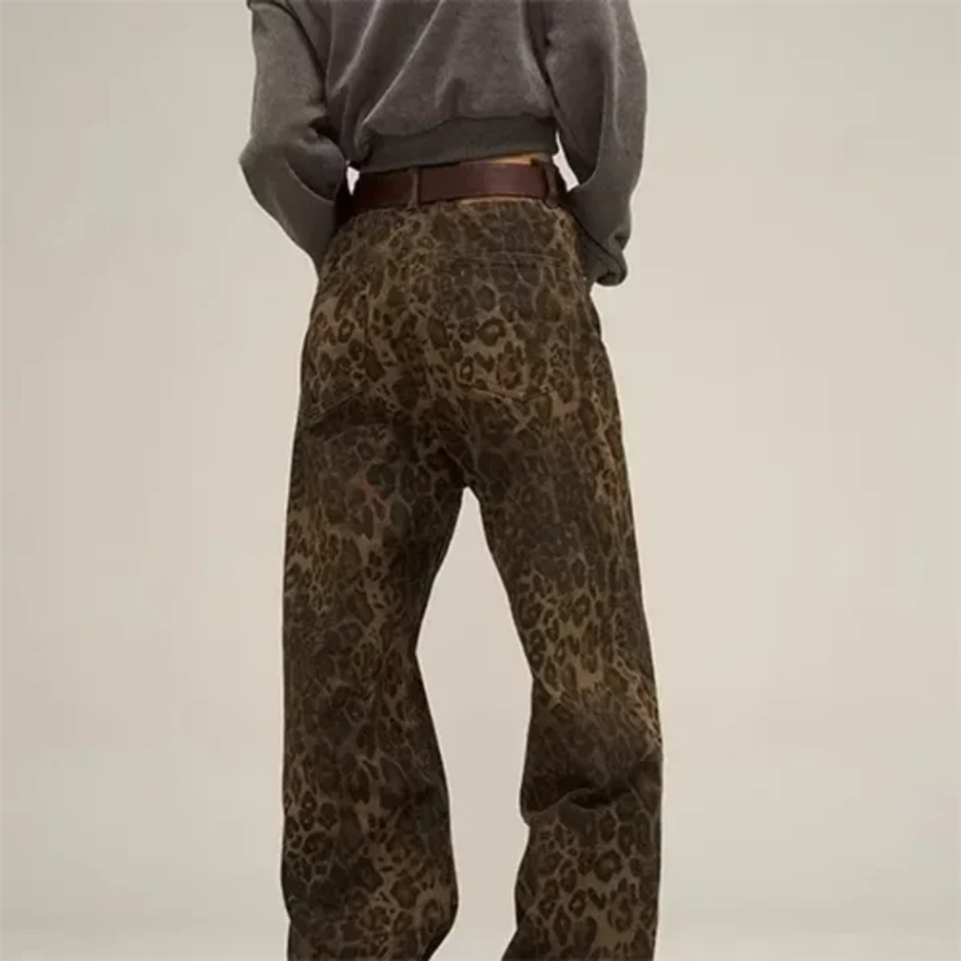 Savannah | Pantalon Jambes Large Léopard Pour Femme | Baggy