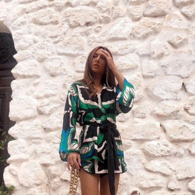 Naomi - Ensemble kimono et short à imprimé graphique