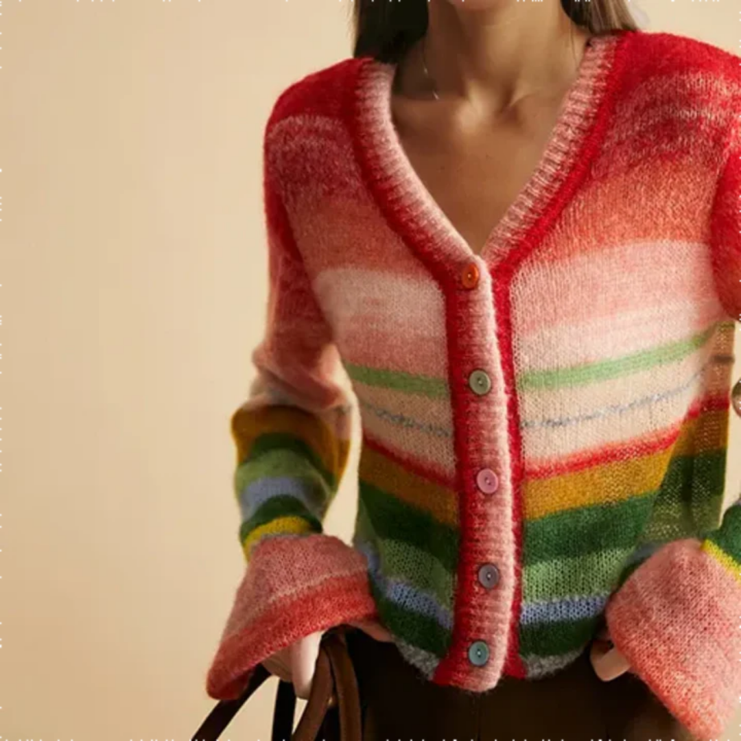 Kehlani | Cardigan Stylé Multicolore Pour Femme | Chaud