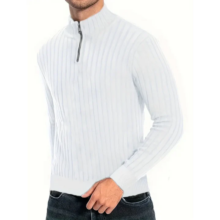 Jarren | Pull Demi Fermeture Éclair Tricoté Pour Homme | Col Roulé