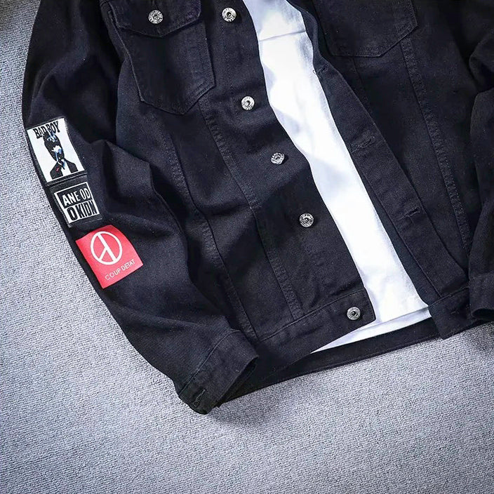 Max - veste en jean avec détails patchwork