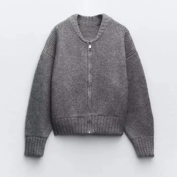 Andi | Cardigan Tricotée Grise Pour Femme | Hiver