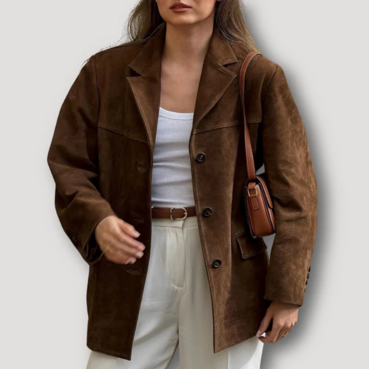 Lilo | Manteau à Revers Marron Pour Femme | Vintage