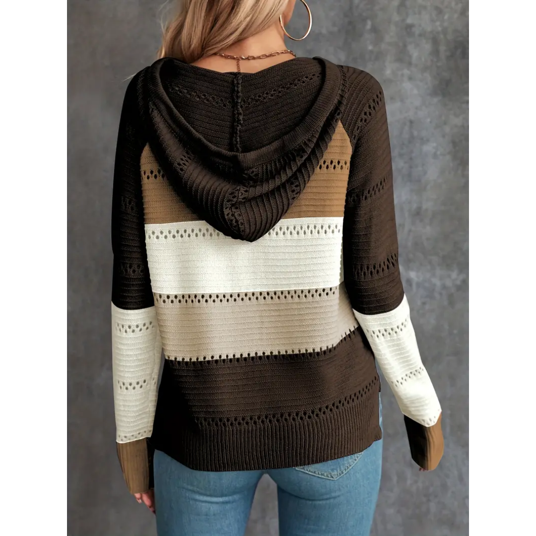 Daniellene | Pull Tricoté à Capuche Pour Femme | Chaud