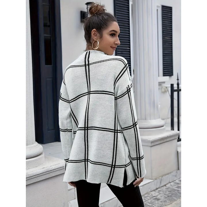 Farzeena | Pull à Carreaux Chaud Pour Femme | Long