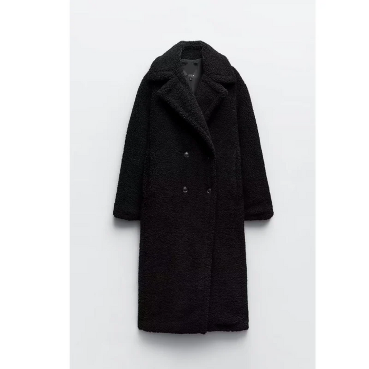 Emelia | Manteau Teddy à Double Boutonnage Pour Femme | Long