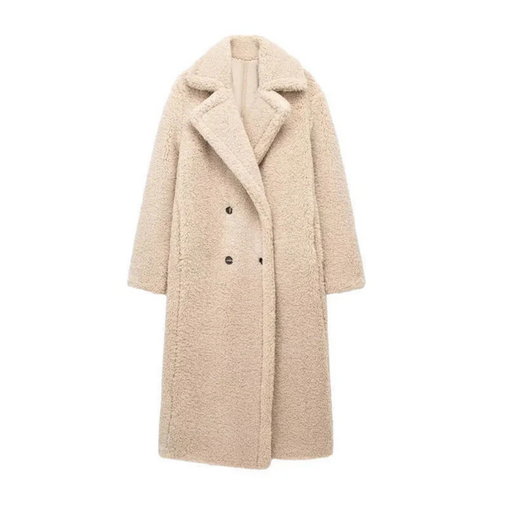 Emelia | Manteau Teddy à Double Boutonnage Pour Femme | Long