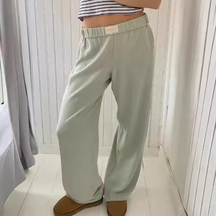 Eliza - Pantalon large élégant avec broderie en dentelle