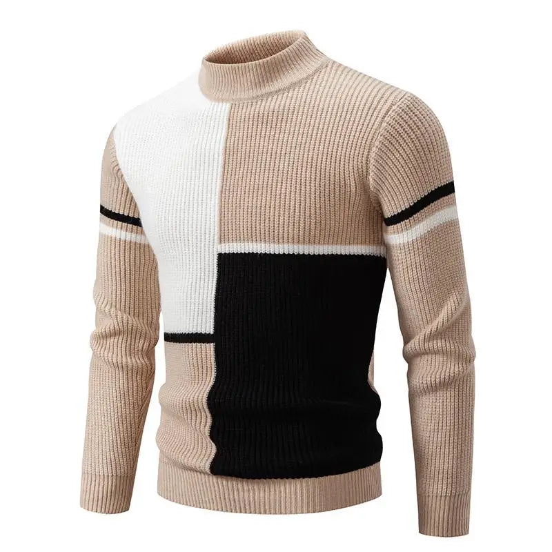 Dax - Le pull col rond en maille côtelée color block