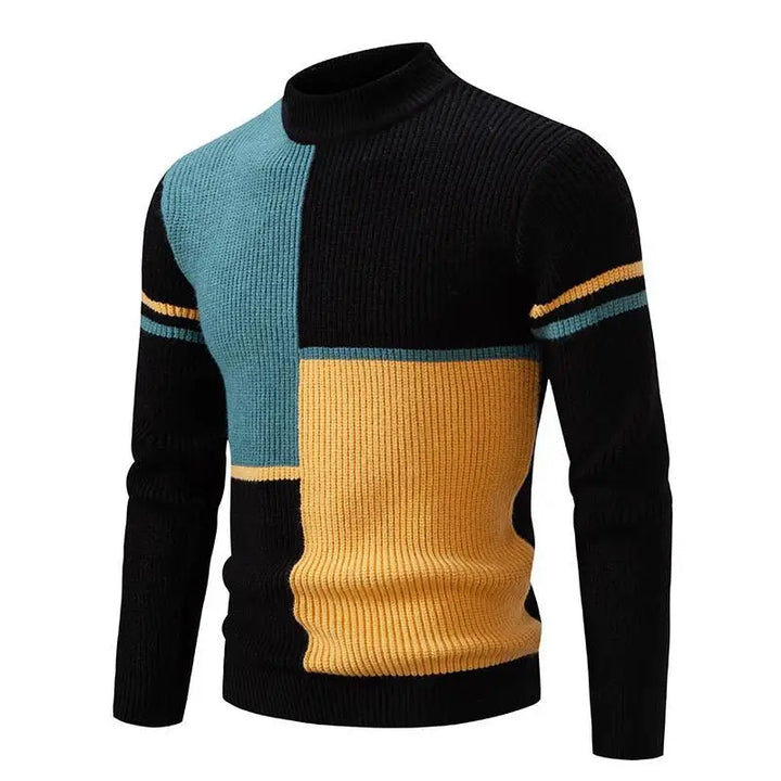 Dax - Le pull col rond en maille côtelée color block