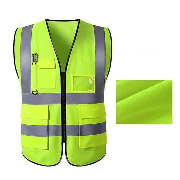 Andetamar | Homme Gilet Haute Visibilité À Bandes Réfléchissantes | Vêtements De Travail