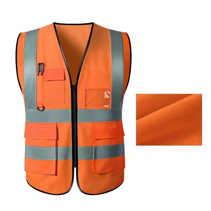 Andetamar | Homme Gilet Haute Visibilité À Bandes Réfléchissantes | Vêtements De Travail