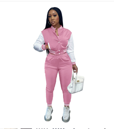 Jurllyshe - Ensemble sweat à capuche et pantalon de couleur contrastée imprimé lettre Barbie