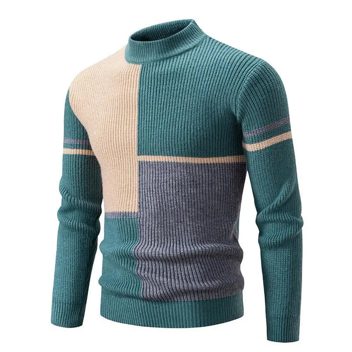 Dax - Le pull col rond en maille côtelée color block